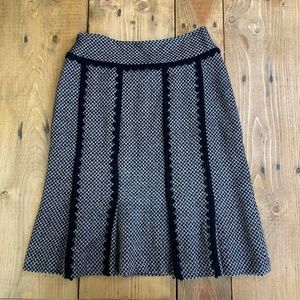 Vintage Tracy Reese Wool Skirt with Scallop Design Made in USA